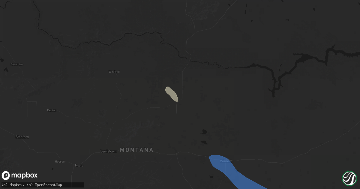 Hail map in Roy, MT on August 18, 2026