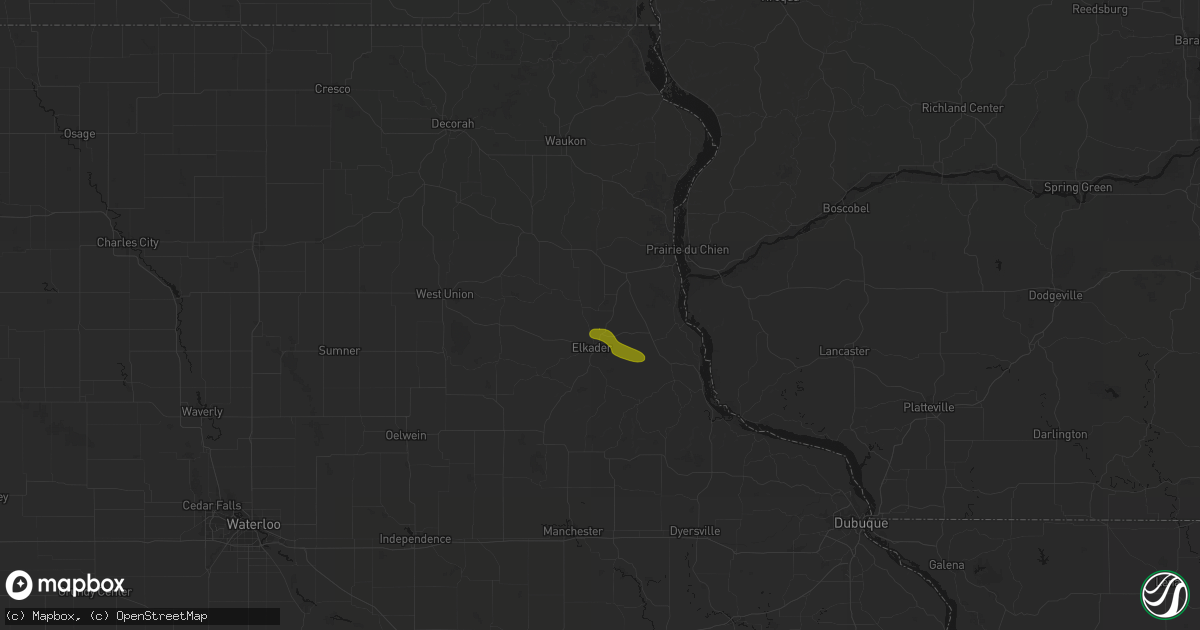 Hail map in Saint Olaf, IA on August 18, 2026