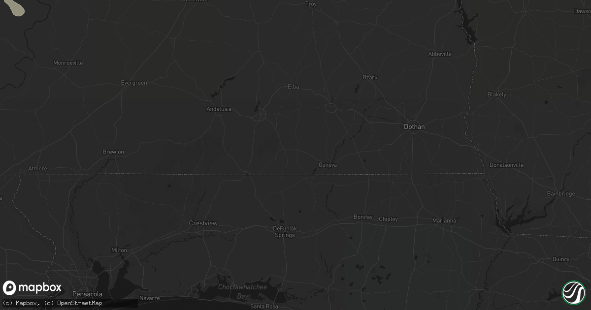 Hail map in Samson, AL on August 18, 2026