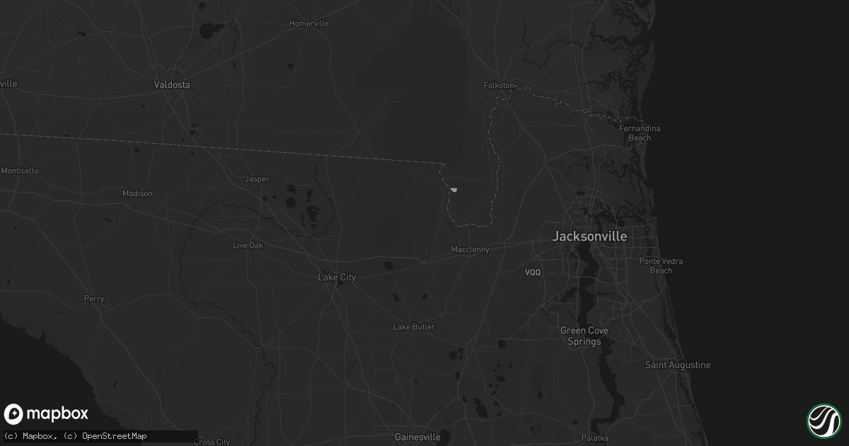Hail map in Sanderson, FL on August 18, 2026
