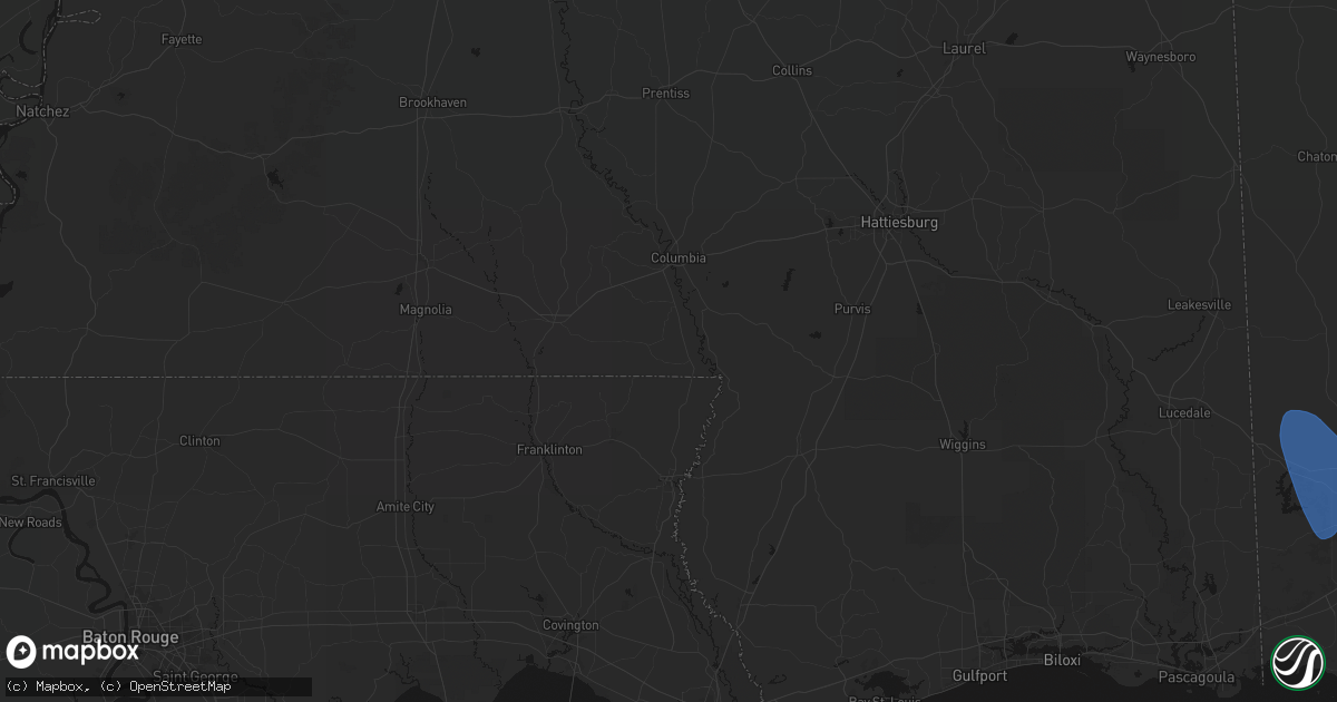 Hail map in Sandy Hook, MS on August 18, 2026