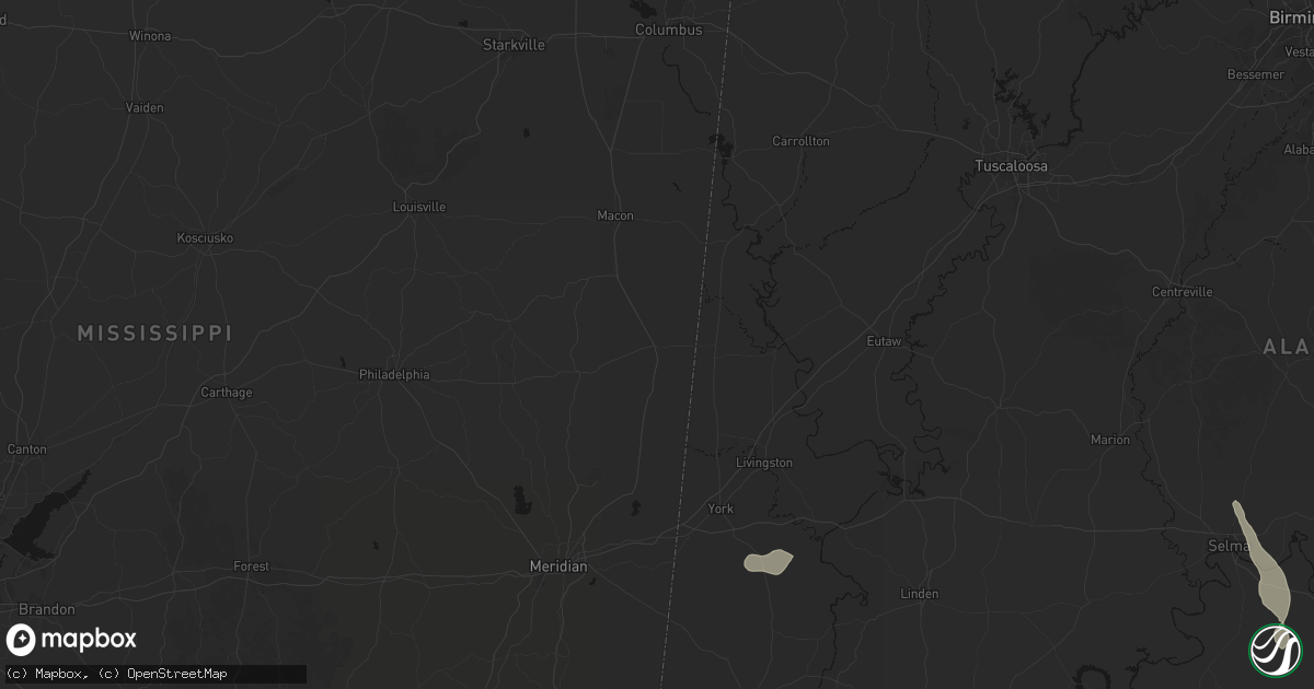 Hail map in Scooba, MS on August 18, 2026