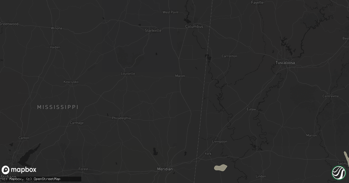 Hail map in Shuqualak, MS on August 18, 2026