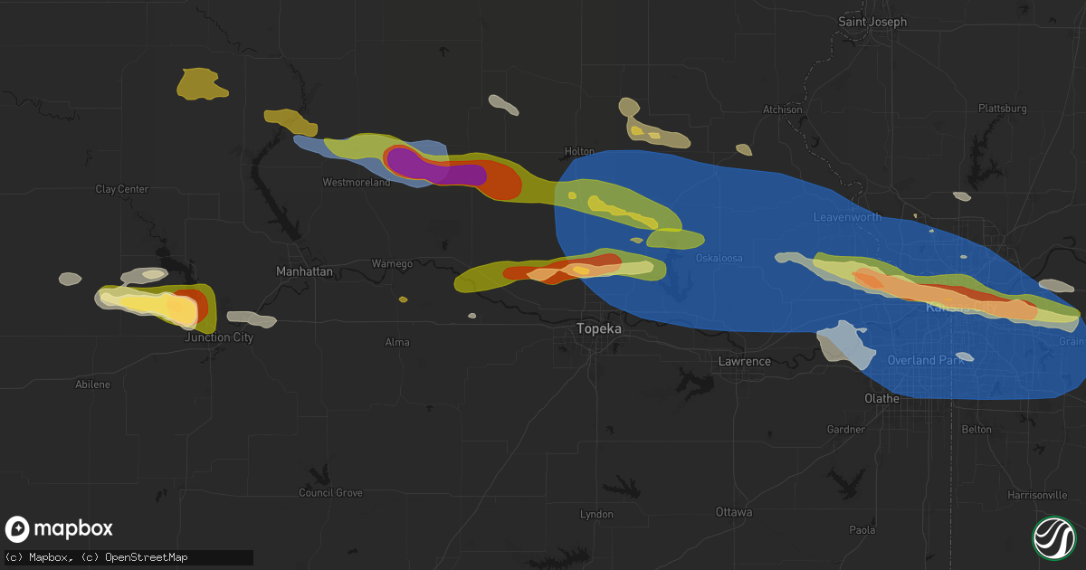 Hail map in Silver Lake, KS on August 18, 2026