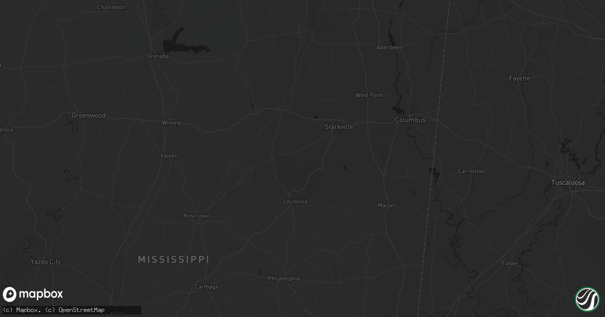 Hail map in Sturgis, MS on August 18, 2026