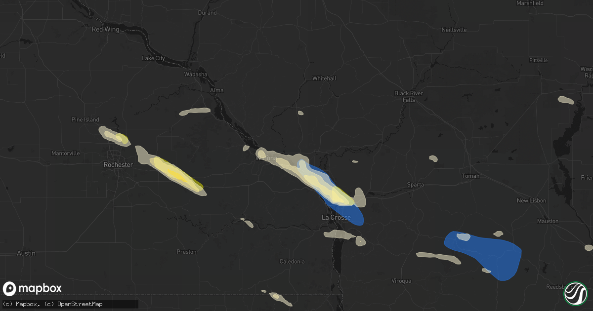 Hail map in Trempealeau, WI on August 18, 2026