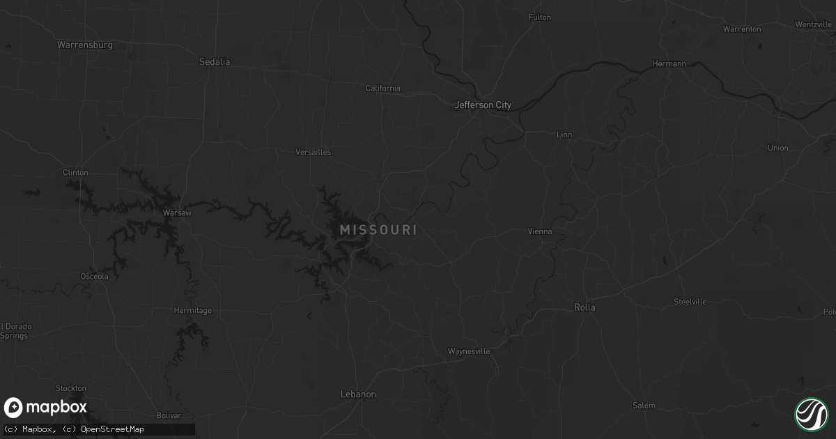 Hail map in Tuscumbia, MO on August 18, 2026