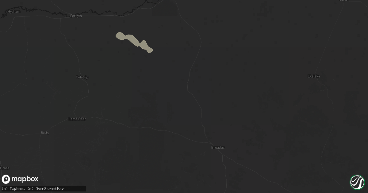 Hail map in Volborg, MT on August 18, 2026