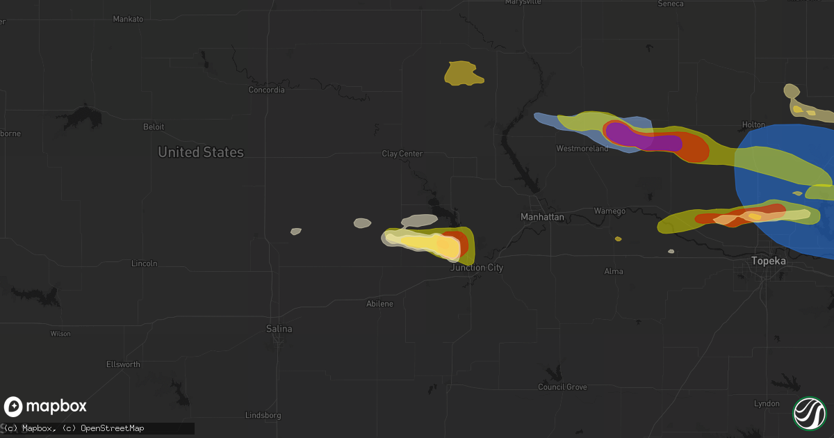 Hail map in Wakefield, KS on August 18, 2026