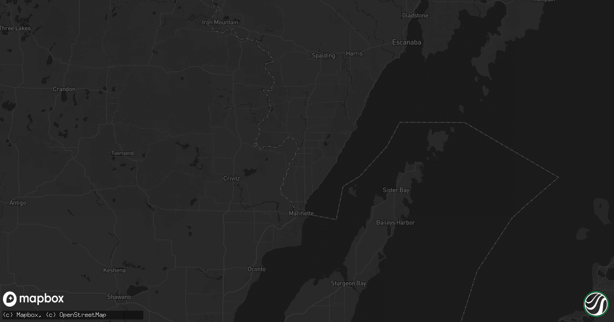 Hail map in Wallace, MI on August 18, 2026