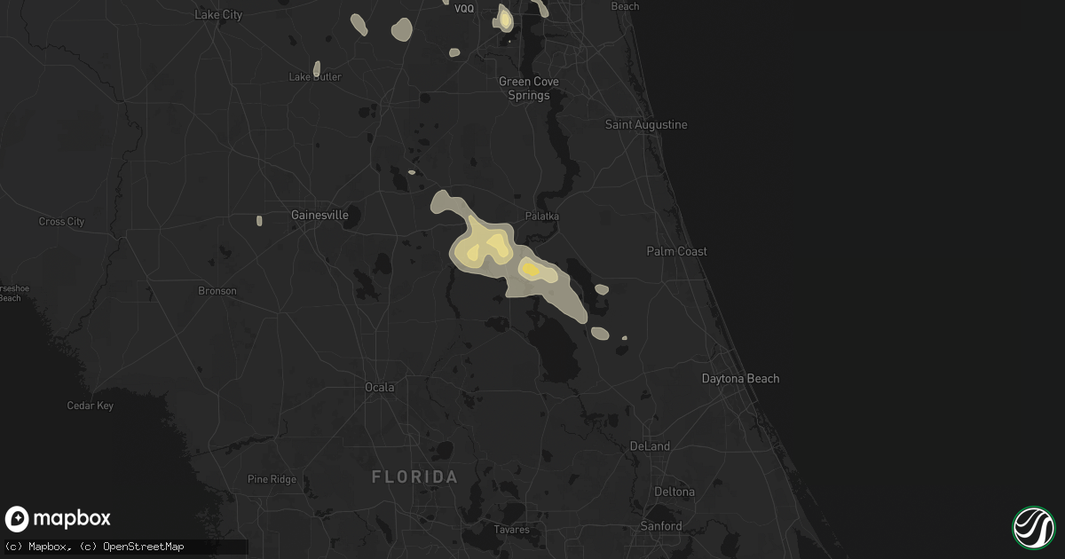 Hail map in Welaka, FL on August 18, 2026