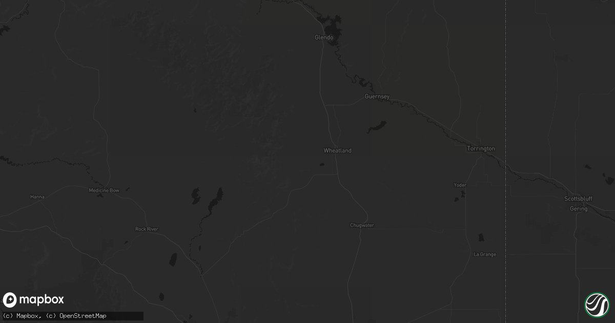 Hail map in Wheatland, WY on August 18, 2026