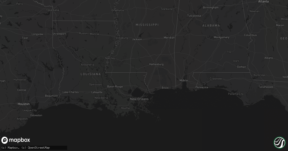 Hail map on August 18, 2026