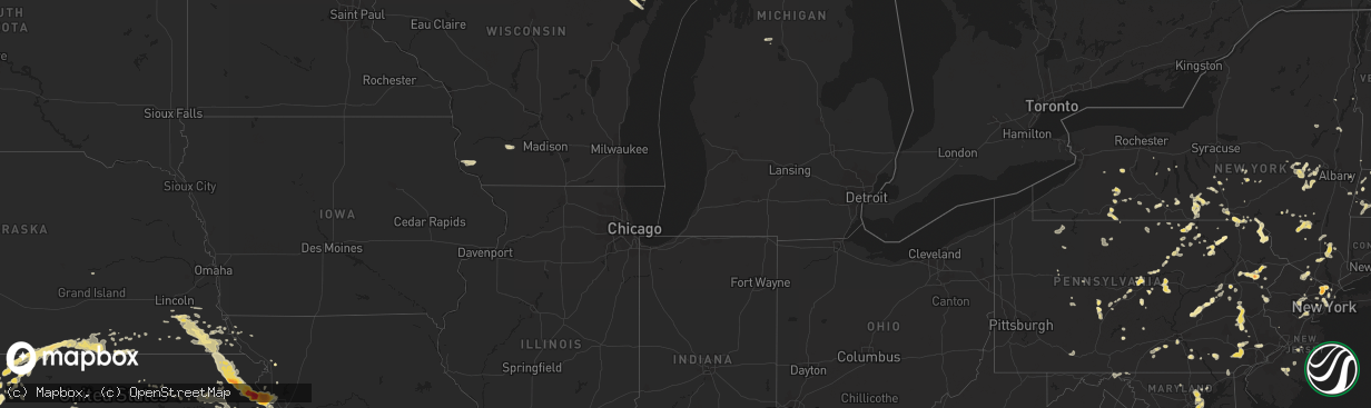 Hail map in Michigan on August 19, 2011