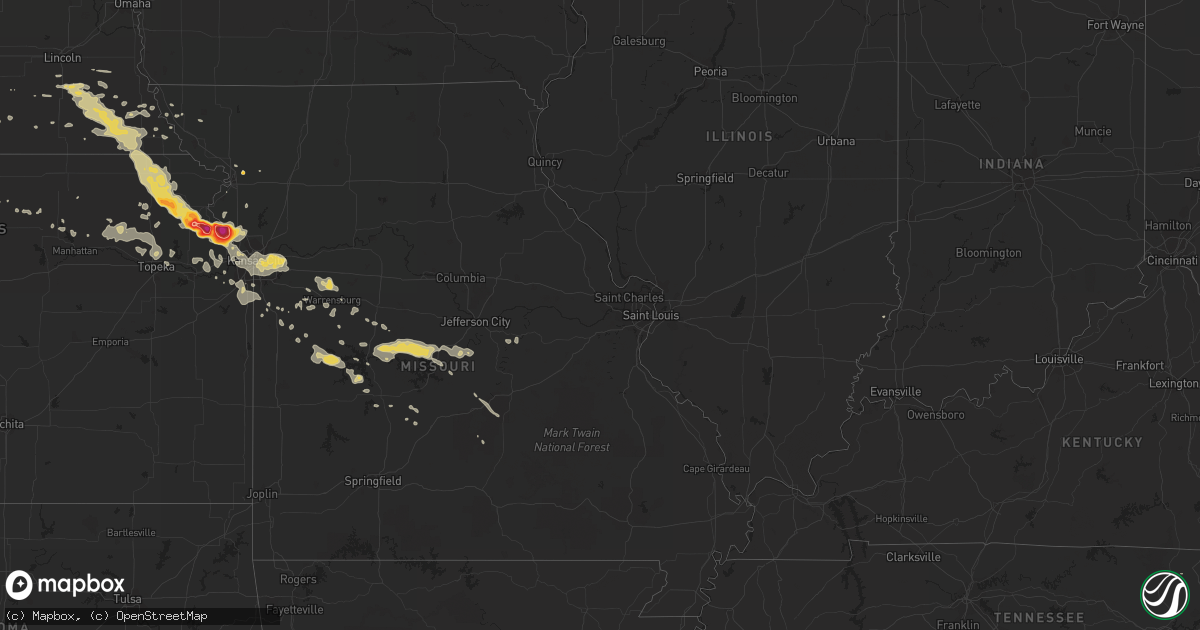Hail map on August 19, 2011