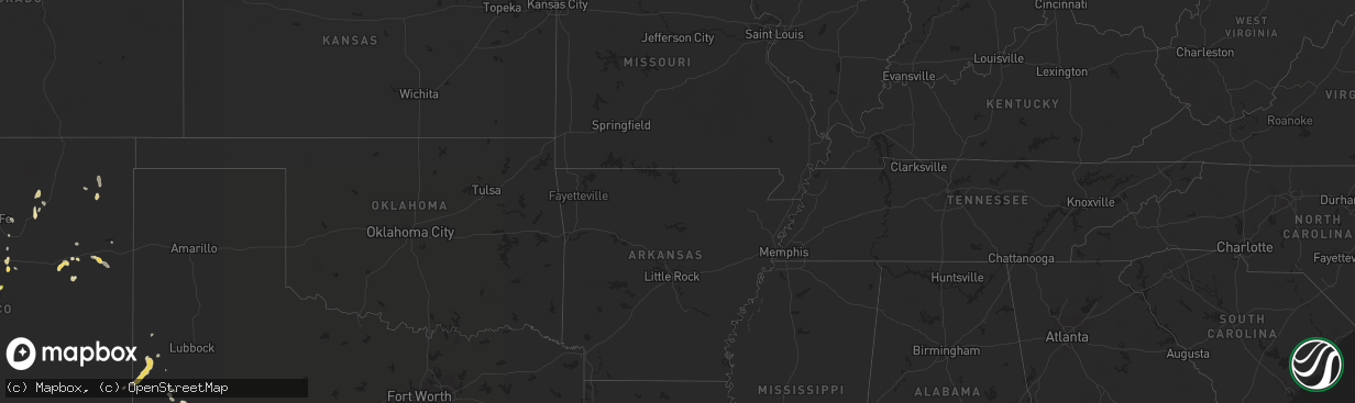 Hail map in North Carolina on August 19, 2012