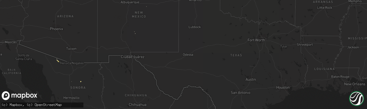Hail map on August 19, 2013