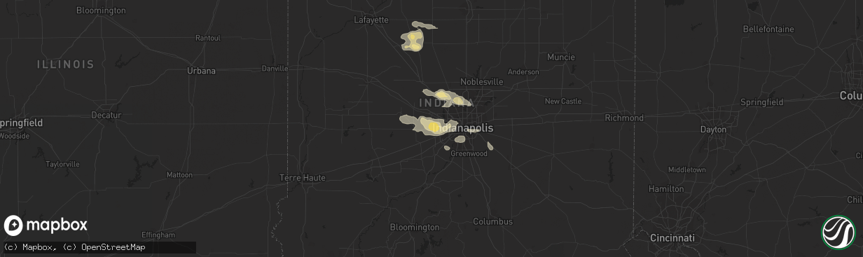 Hail map in Avon, IN on August 19, 2014