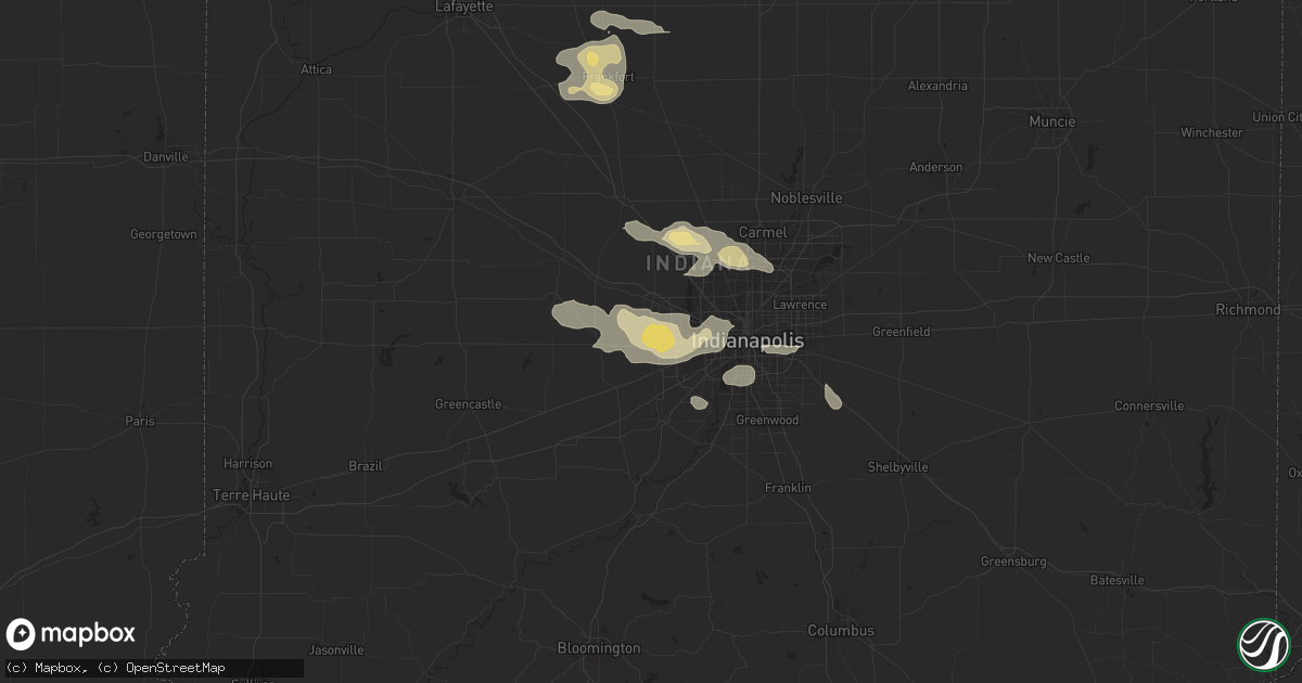 Hail map in Avon, IN on August 19, 2014