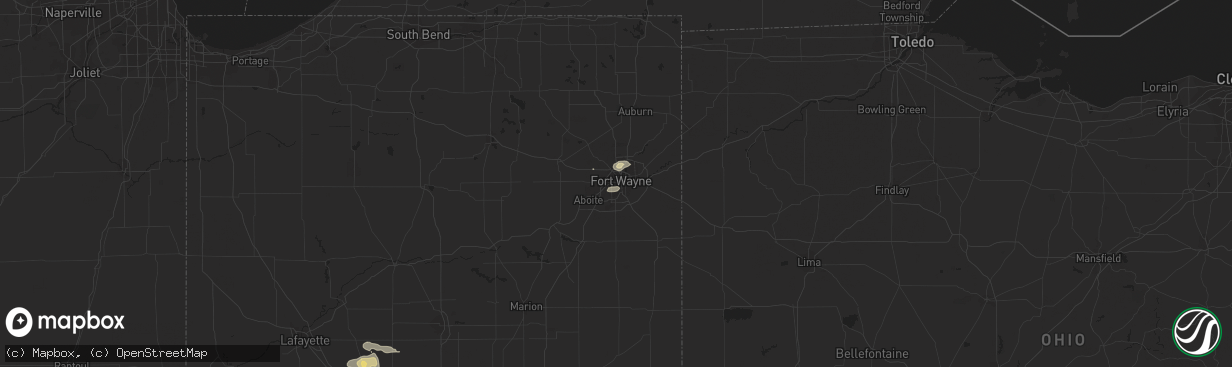 Hail map in Fort Wayne, IN on August 19, 2014