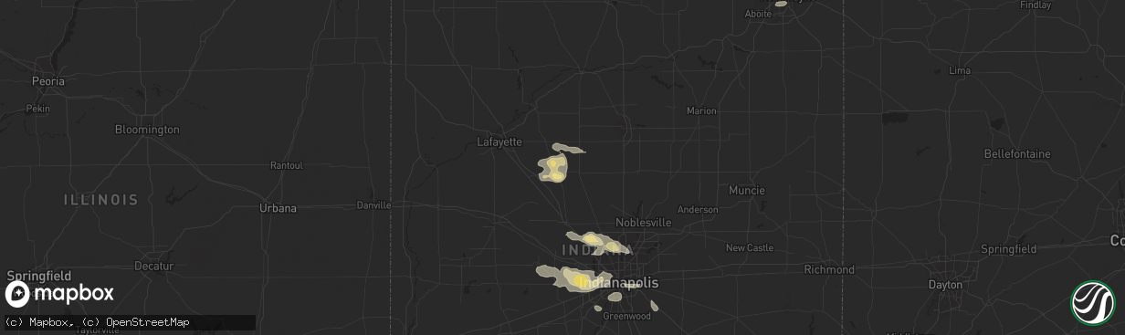 Hail map in Frankfort, IN on August 19, 2014