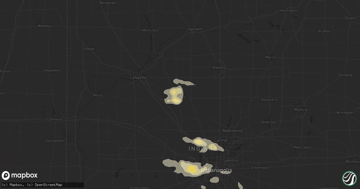 Hail map in Frankfort, IN on August 19, 2014