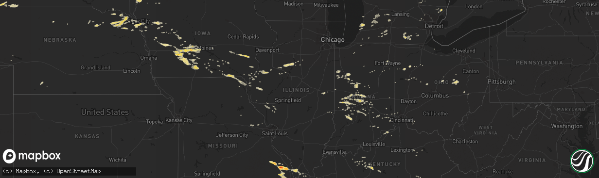 Hail map in Illinois on August 19, 2014