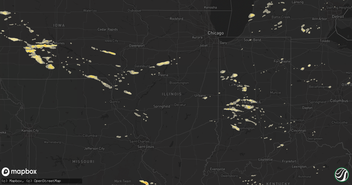 Hail map in Illinois on August 19, 2014