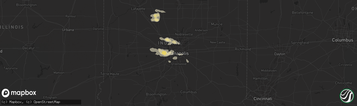 Hail map in Indianapolis, IN on August 19, 2014