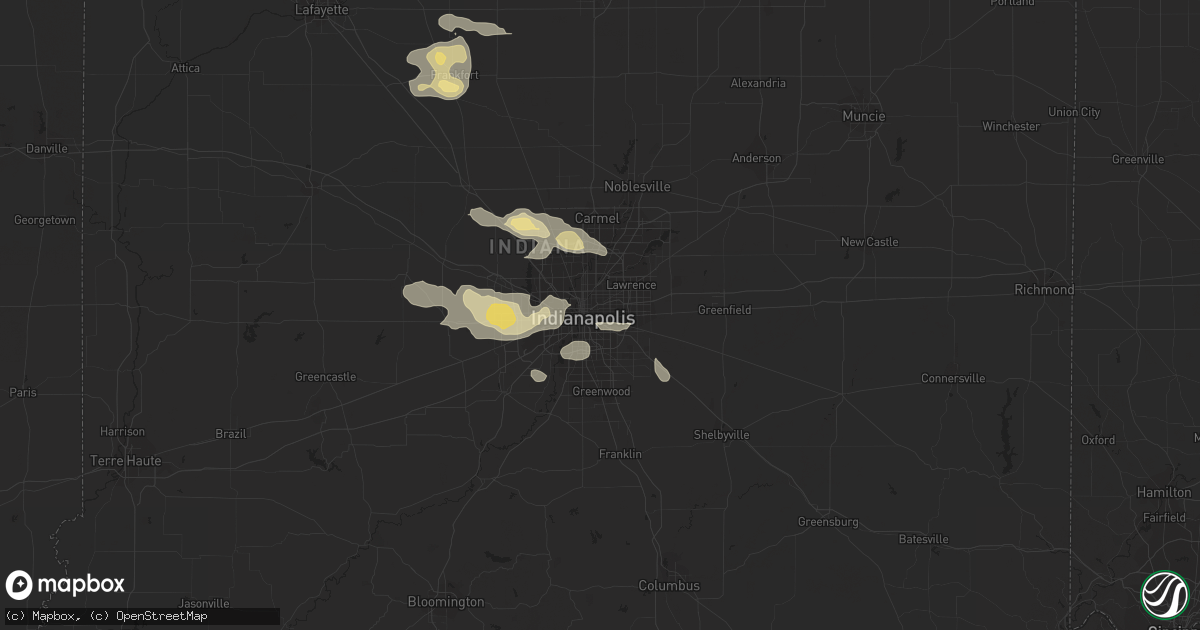 Hail map in Indianapolis, IN on August 19, 2014