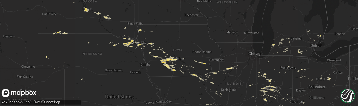 Hail map in Iowa on August 19, 2014