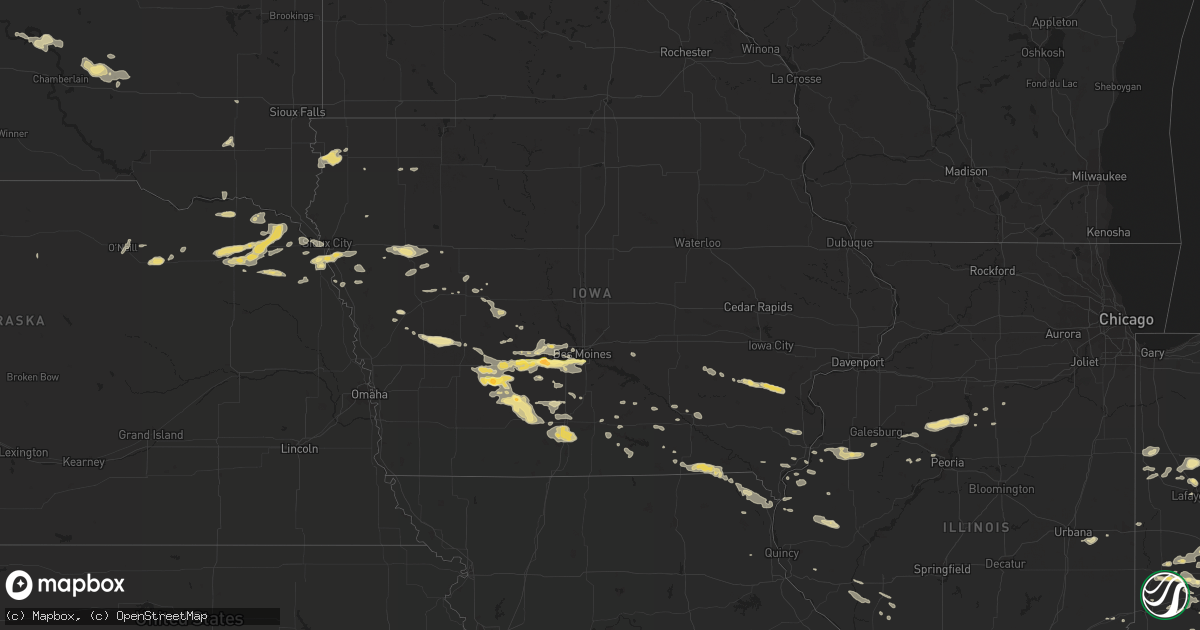 Hail map in Iowa on August 19, 2014