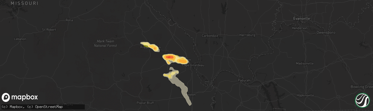 Hail map in Jackson, MO on August 19, 2014