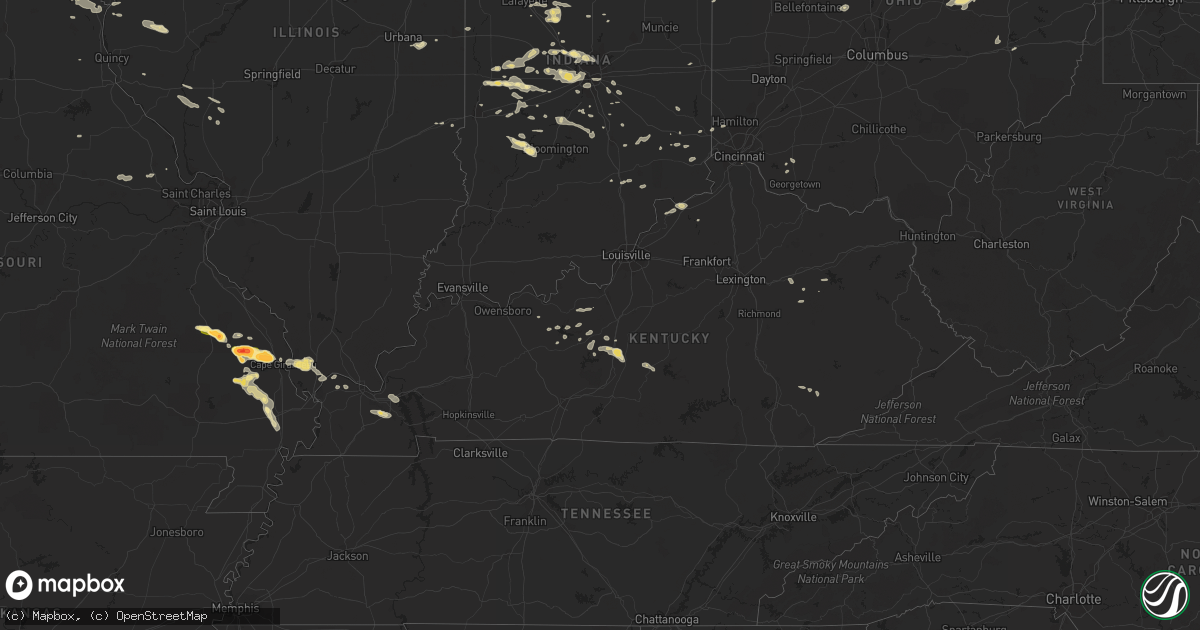 Hail map in Kentucky on August 19, 2014