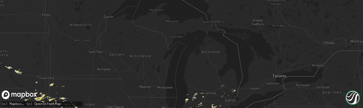 Hail map in Michigan on August 19, 2014