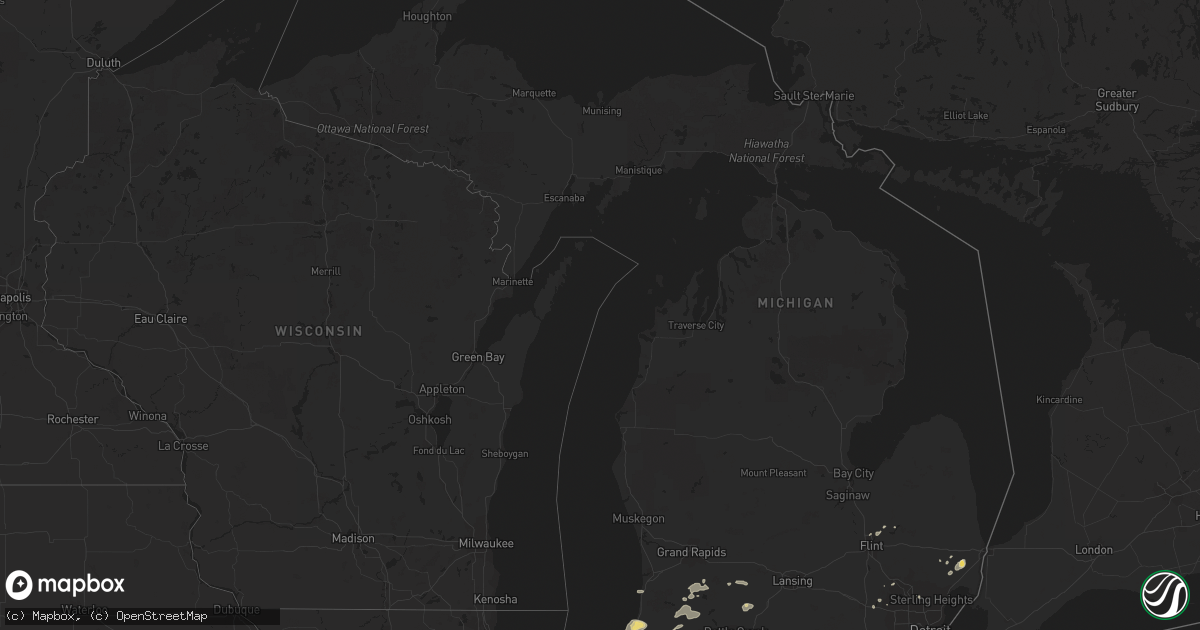 Hail map in Michigan on August 19, 2014
