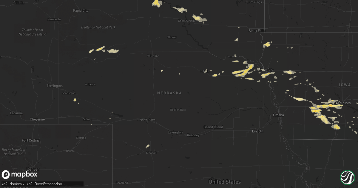 Hail map in Nebraska on August 19, 2014