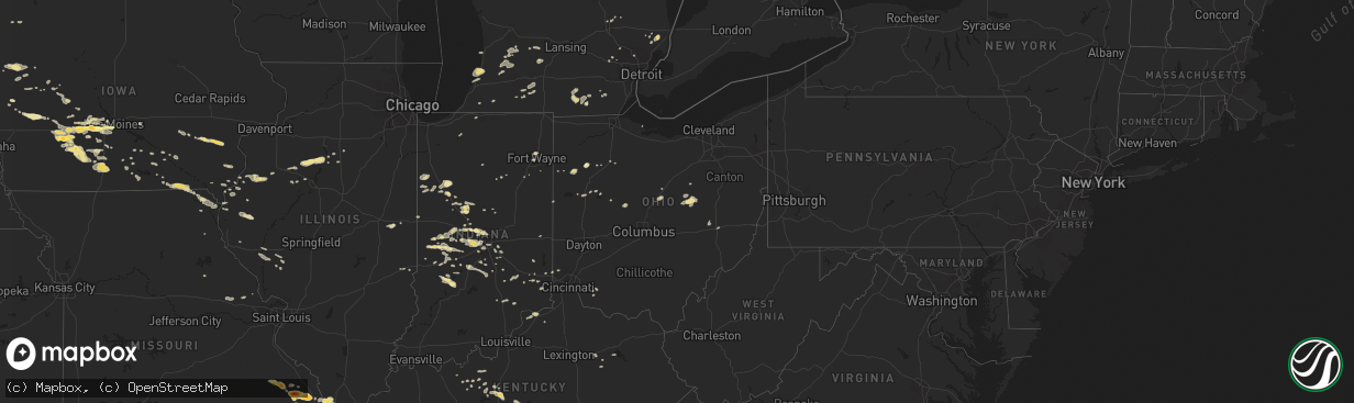 Hail map in Ohio on August 19, 2014