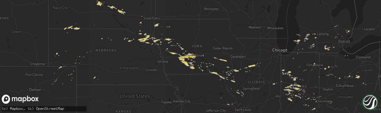 Hail map on August 19, 2014