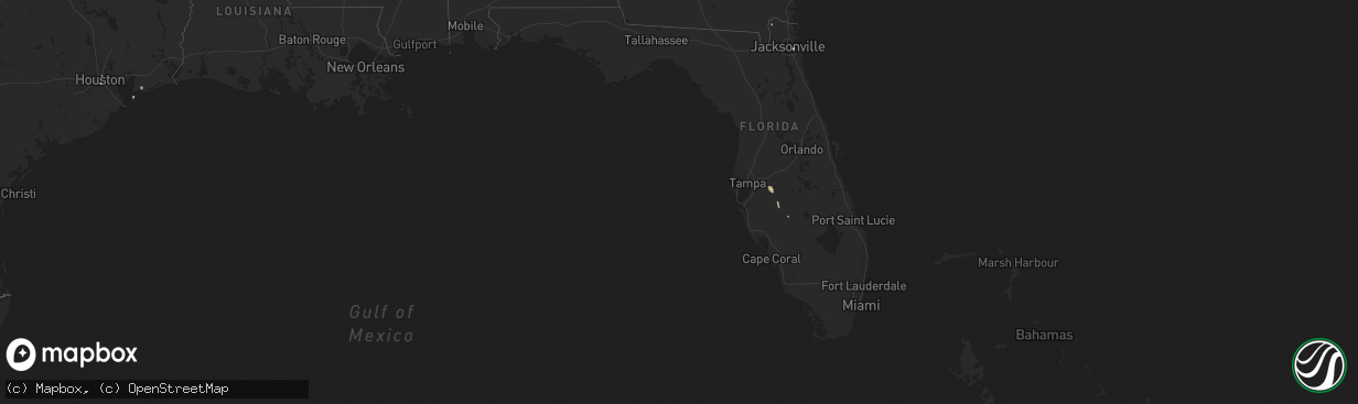 Hail map in Florida on August 19, 2015