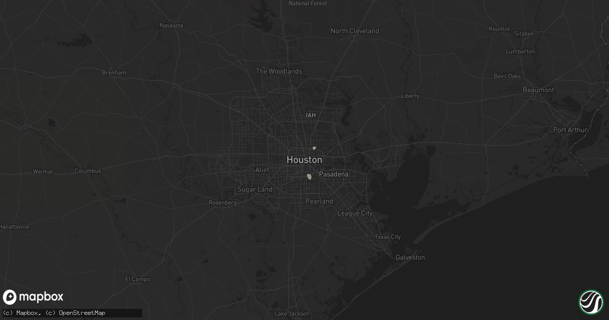 Hail map in Houston, TX on August 19, 2015