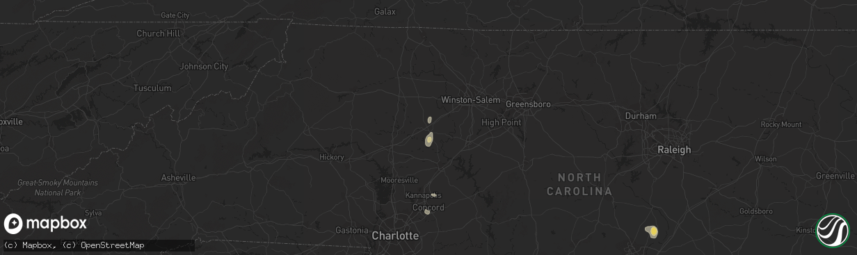 Hail map in Mocksville, NC on August 19, 2015