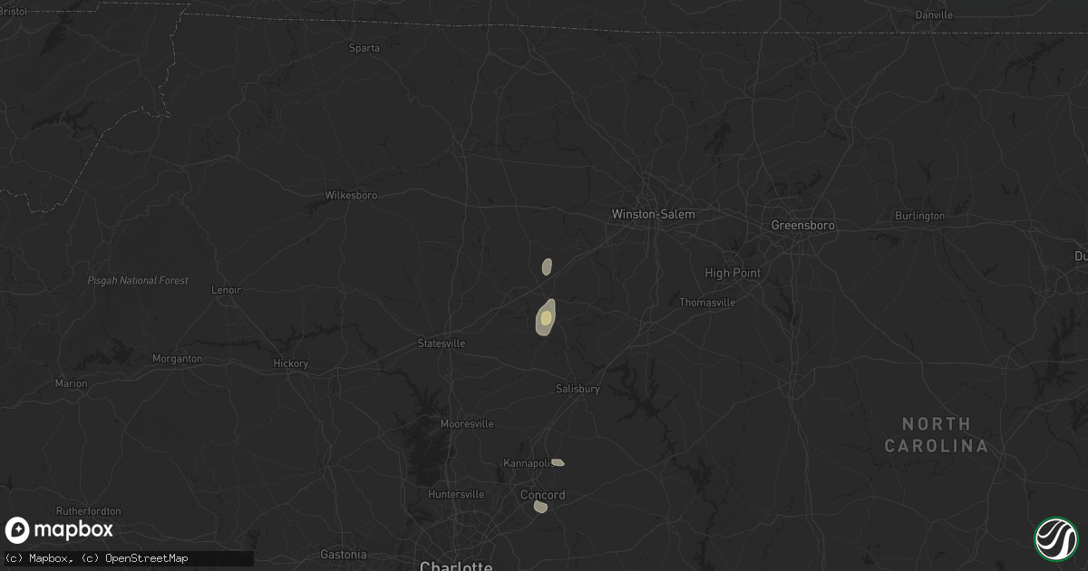 Hail map in Mocksville, NC on August 19, 2015