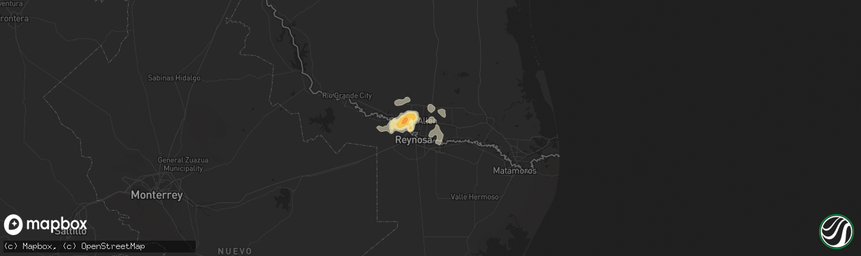 Hail map in San Juan, TX on August 19, 2015