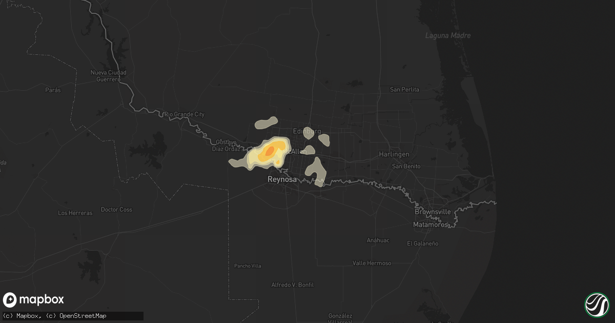 Hail map in San Juan, TX on August 19, 2015