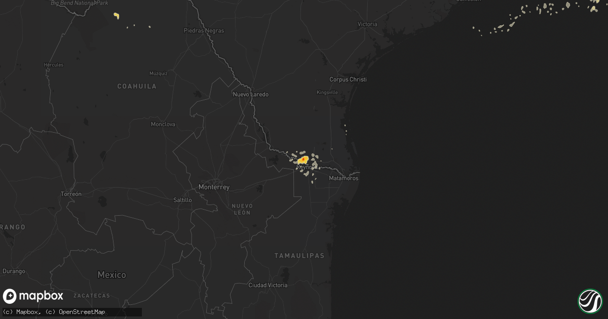 Hail map on August 19, 2015
