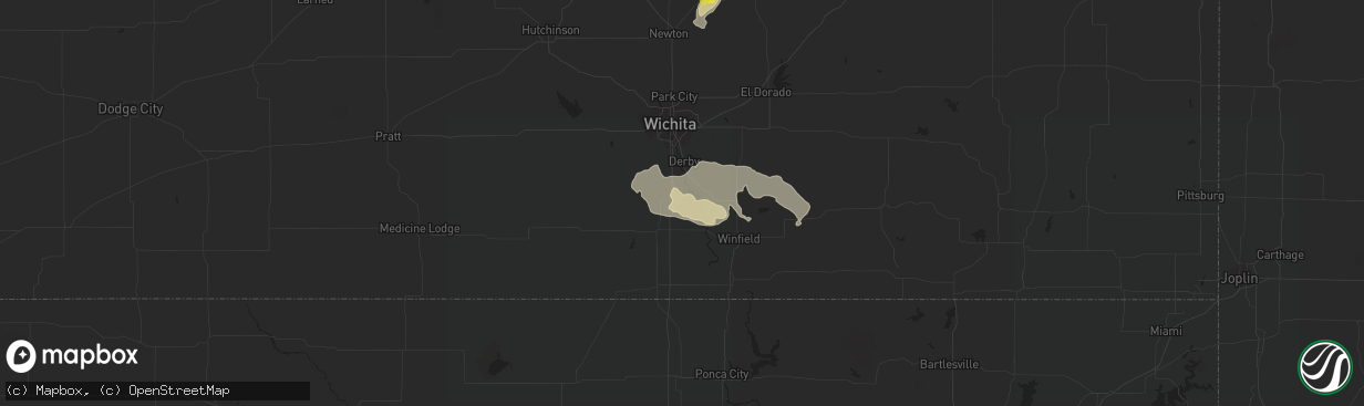 Hail map in Belle Plaine, KS on August 19, 2016