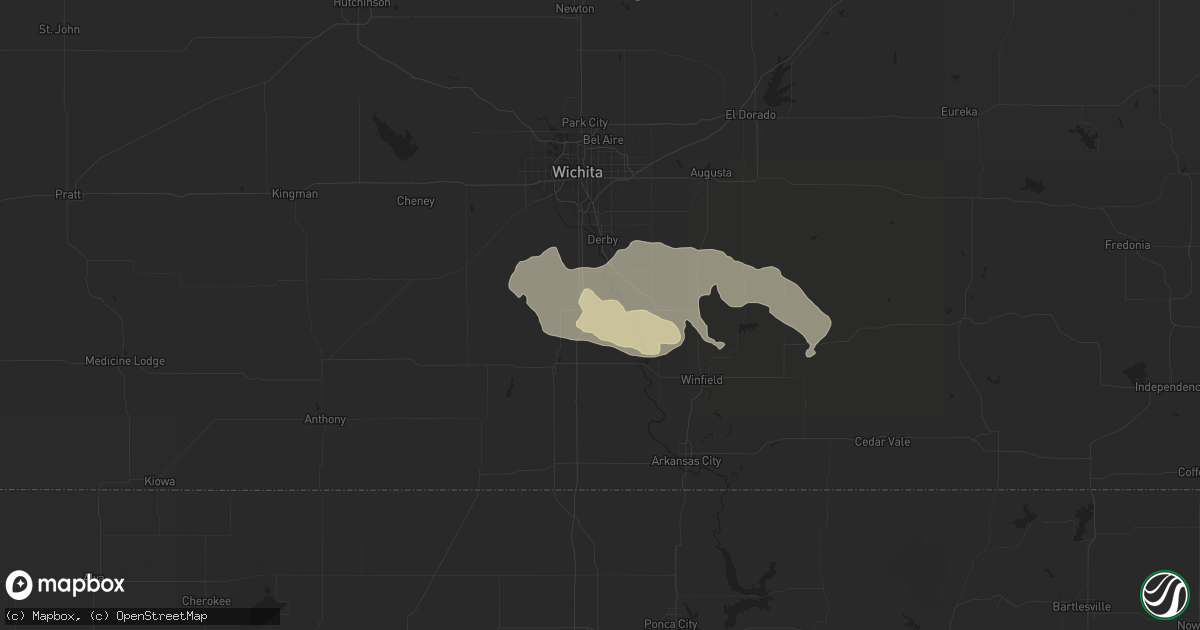 Hail map in Belle Plaine, KS on August 19, 2016