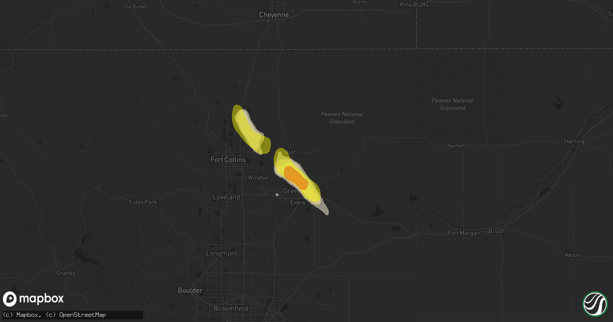 Hail map in Eaton, CO on August 19, 2016