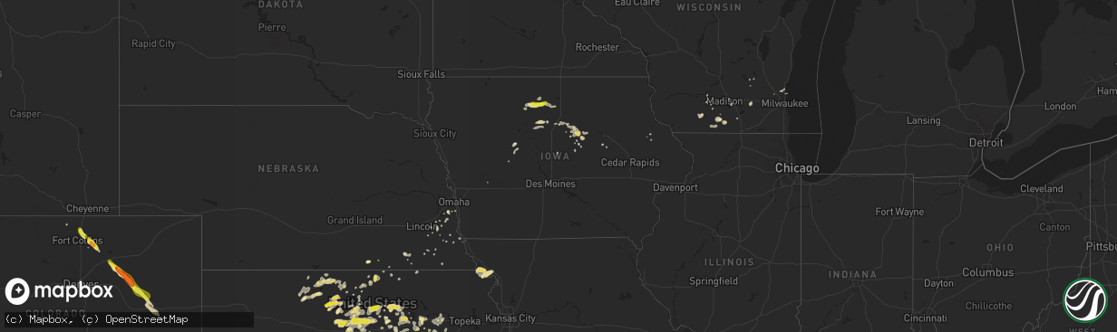 Hail map in Iowa on August 19, 2016